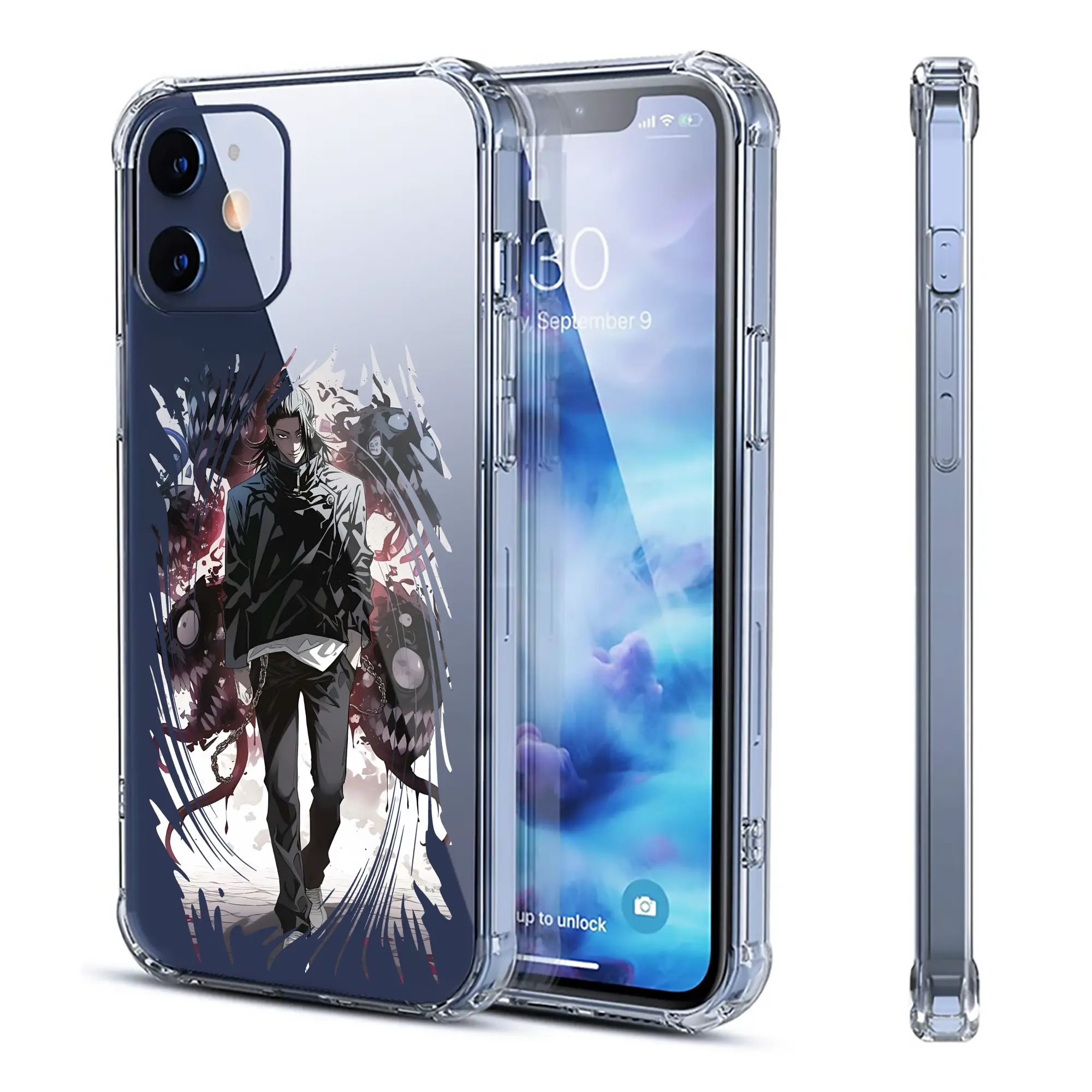 呪術廻戦 グッズ,夏油 傑 - IPhone 12シリーズ対応 ・ 透明スマホケース ・ クリアソフトケース ・ TPU素材 ・ 耐衝撃 ・ 高密着 ・ 防汚 防指紋 ・ 簡単着脱